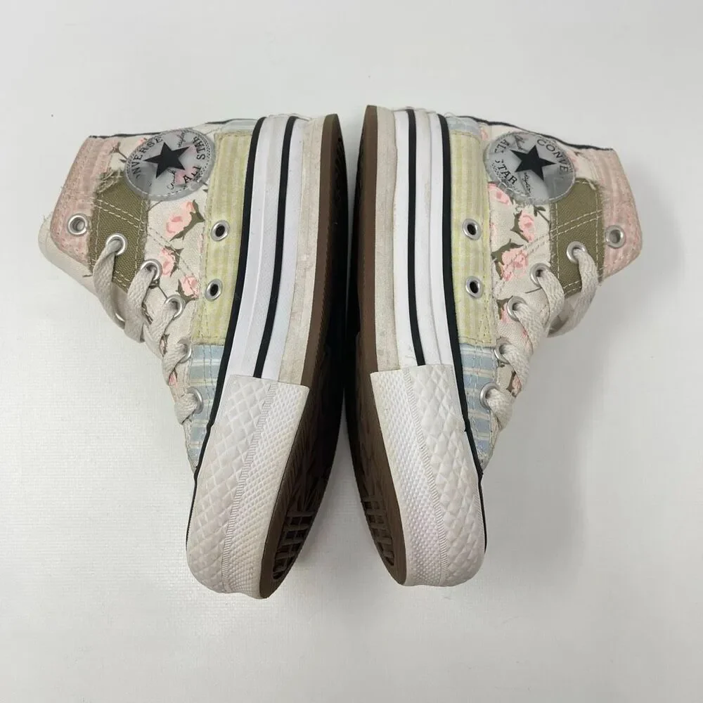 Converse High Top Picnic Patchwork Lace Up Sneaker Shoes Youth Toddler Size 11